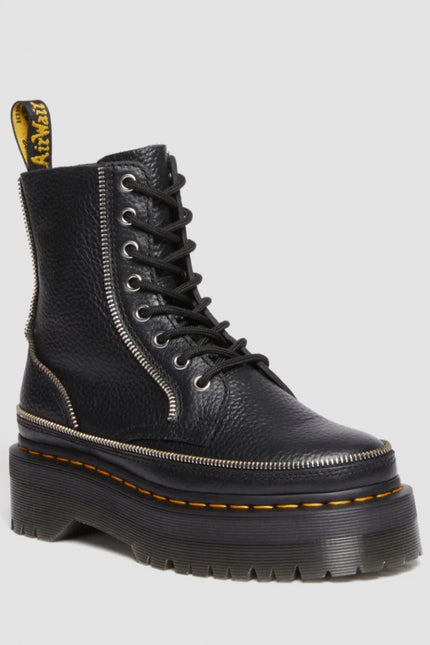 Dr. Martens Jadon Zip 8 eye Boot - Milled Nappa - Black