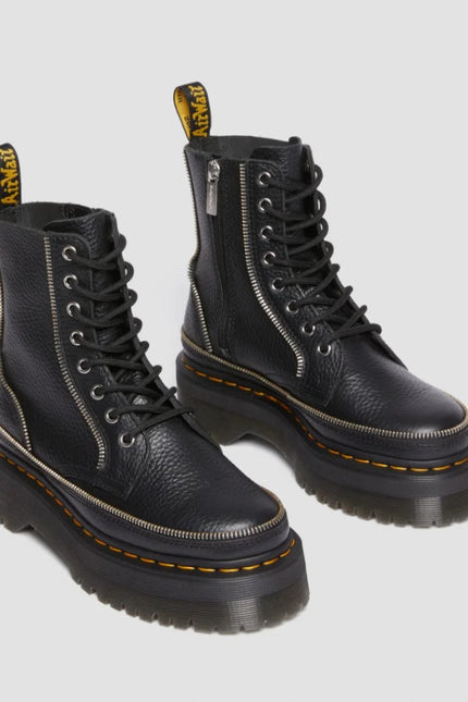 Dr. Martens Jadon Zip 8 eye Boot - Milled Nappa - Black