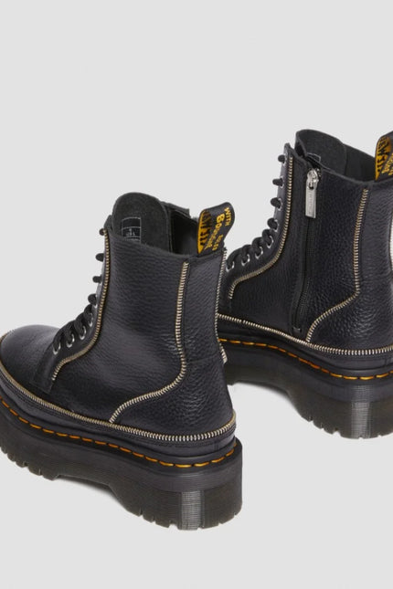 Dr. Martens Jadon Zip 8 eye Boot - Milled Nappa - Black