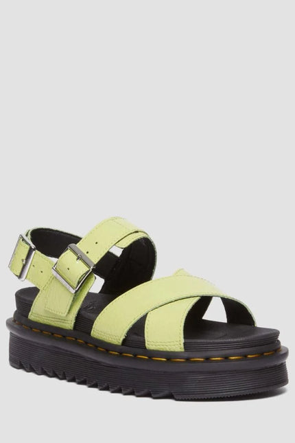 Dr. Martens Voss ii Cross Strap Sandal - Distressed Patent - Lime Green