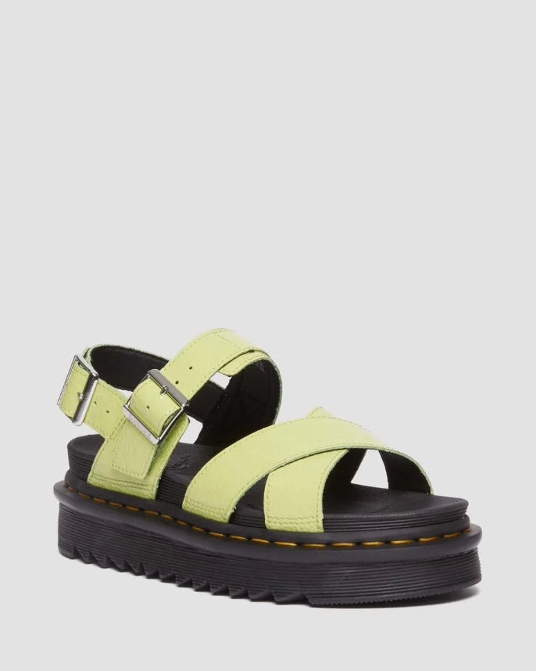 Dr. Martens Voss ii Cross Strap Sandal - Distressed Patent - Lime Green