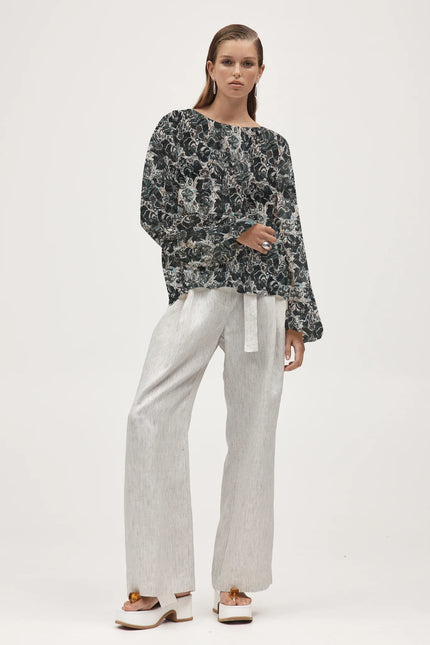 Marle Everly Top - Cotton/Silk - Flora Marble