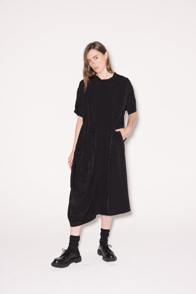 Company of Strangers Yang Dress - Rose Viscose - Black