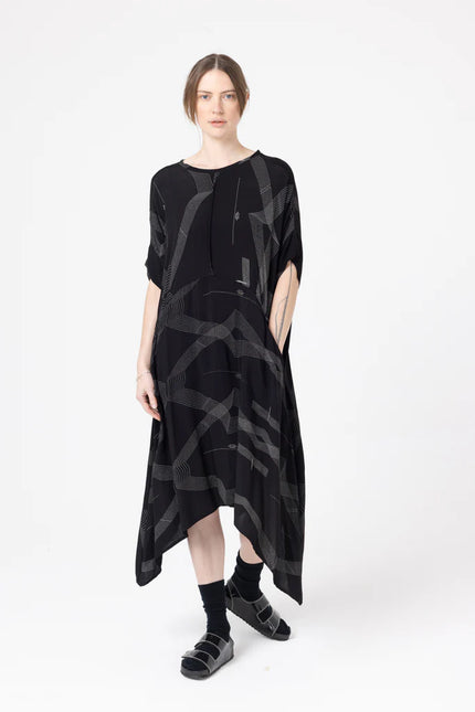 Company Of Strangers Circle Dress - Viscose - Process Print Black