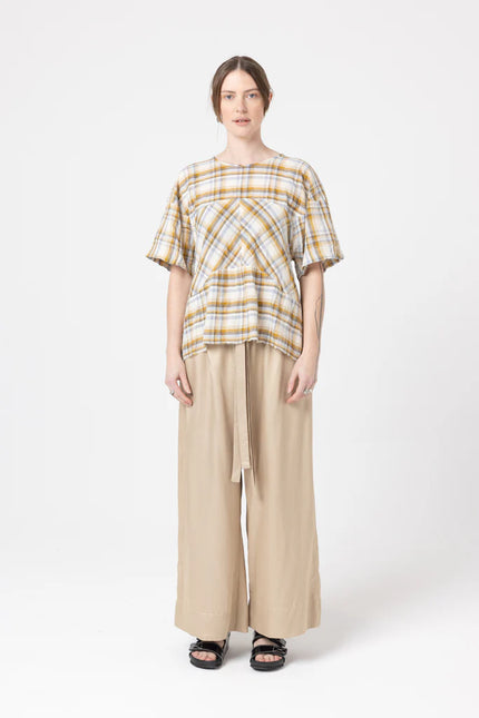 Company of Strangers Insert Top - Silk Cotton Check - Mustard Check