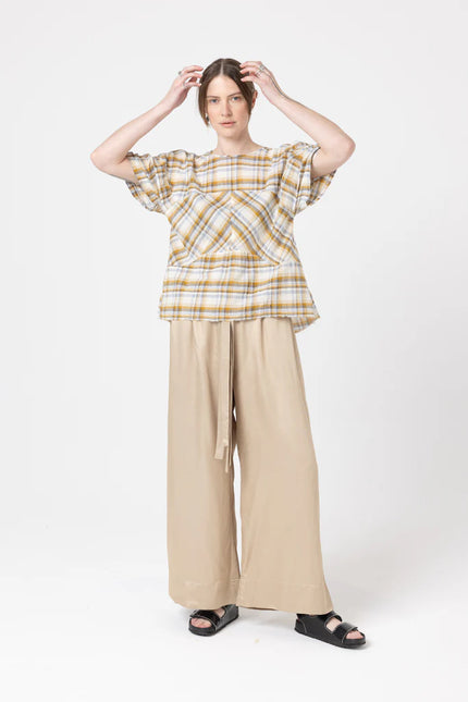 Company of Strangers Insert Top - Silk Cotton Check - Mustard Check