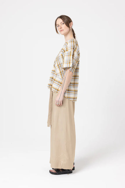 Company of Strangers Insert Top - Silk Cotton Check - Mustard Check