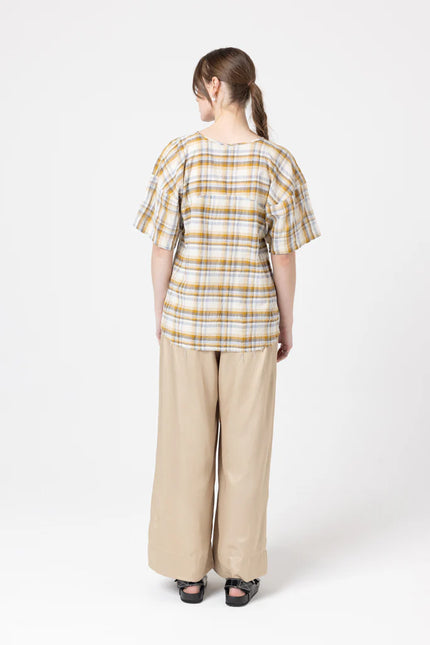 Company of Strangers Insert Top - Silk Cotton Check - Mustard Check