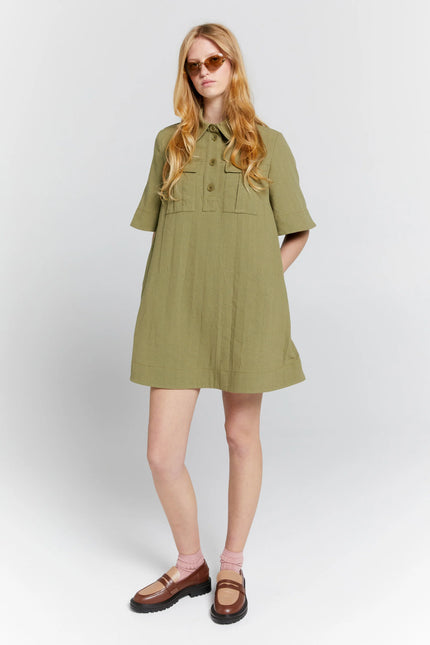 Karen Walker Journey Shirt Dress - Herb Green