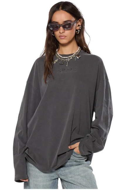 Ksubi SOTT Boyfriend Long Sleeve Tee - Charcoal