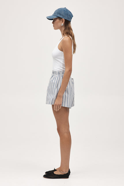 Marle Alisa Short - Cotton - Cerulean Stripe