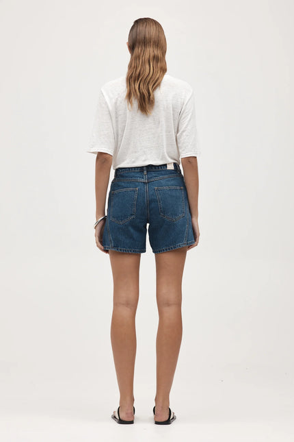 Marle Curve Seam Short - Organic Cotton - Heritage Blue