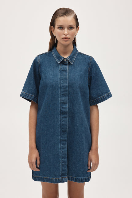 Marle Darla Dress - Organic Cotton Denim - Heritage Blue