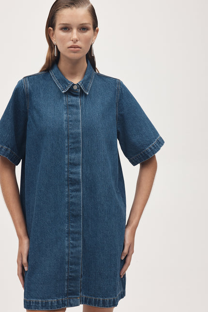 Marle Darla Dress - Organic Cotton Denim - Heritage Blue