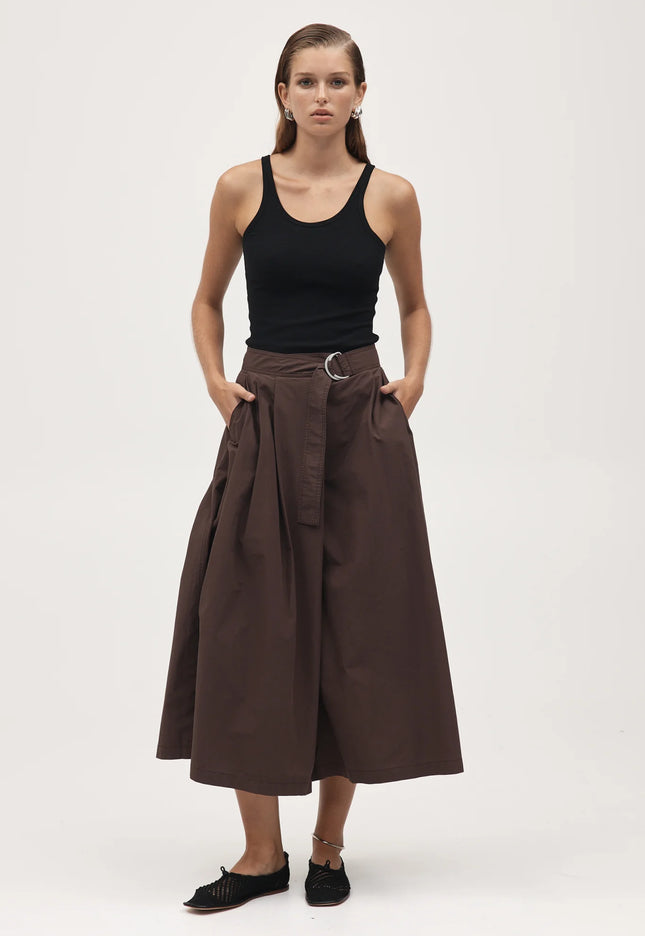 Marle Henry Skirt - Chocolate