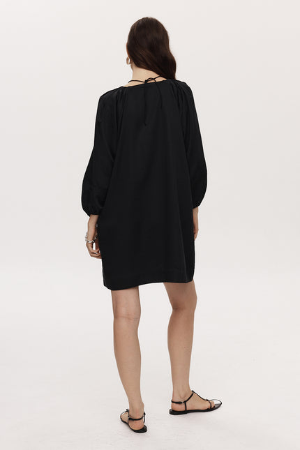 Marle Winnie Dress - Tencel/Linen - Black