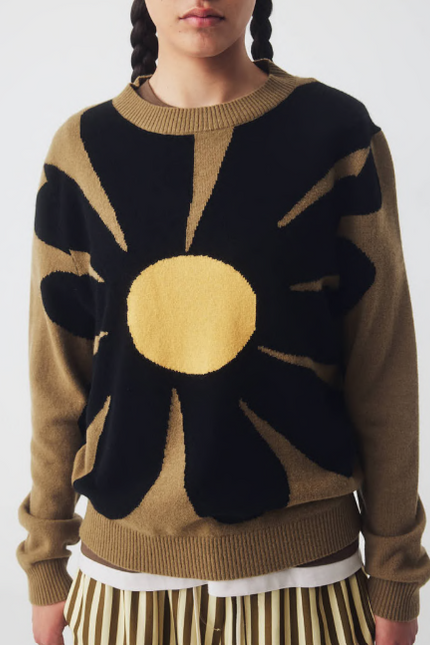 Ricochet Alba Jumper - Dark Olive Flower