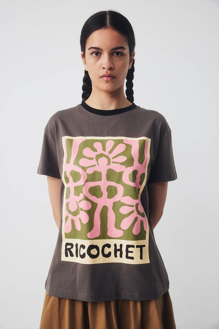 Ricochet Aiden Tee - Charcoal + Pink