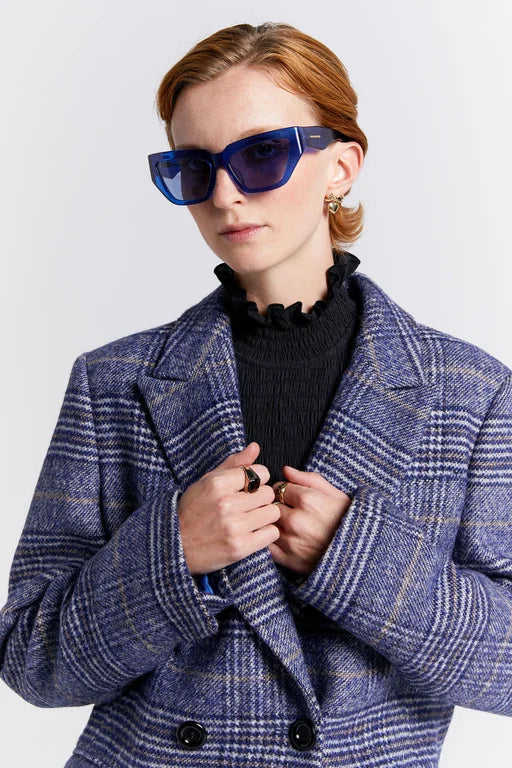 Karen Walker Acreage Double Breasted Coat - Wool - Navy