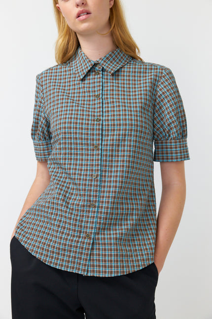 Sylvester Check Shirt - Nile Blue