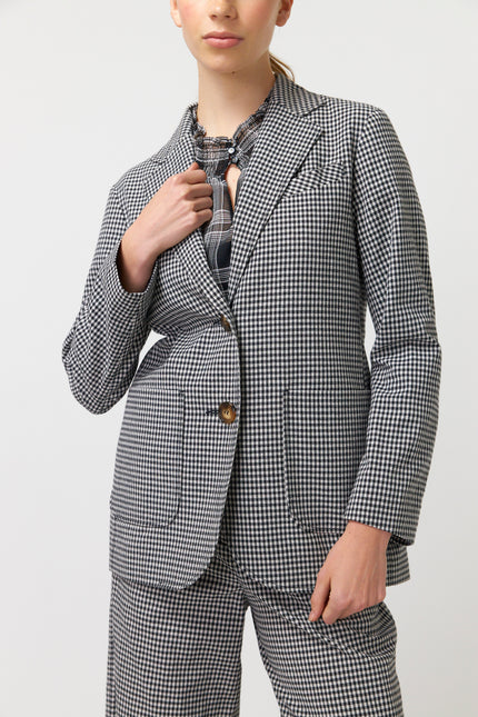 Sylvester Gingham Blazer - Ivory/Black