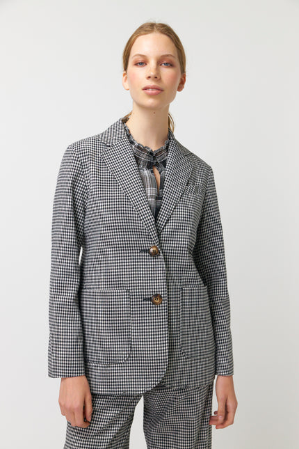 Sylvester Gingham Blazer - Ivory/Black