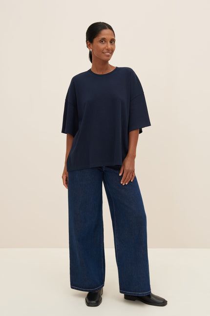 Kowtow Parallel Tee - Navy